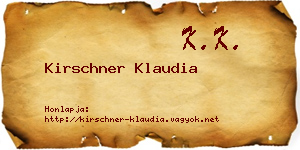 Kirschner Klaudia névjegykártya
