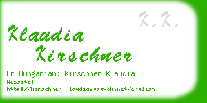 klaudia kirschner business card